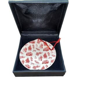 Square Nest Collectible Small Porcelain Christmas Ornament Santa Christmas Tree